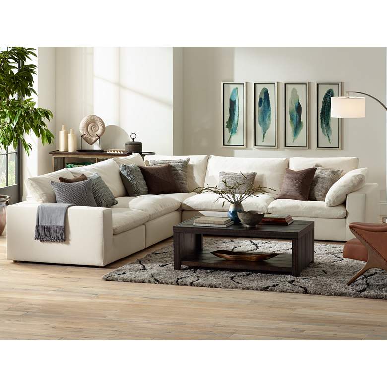 Skye Classic Natural Linen 5-Piece Modular Sectional