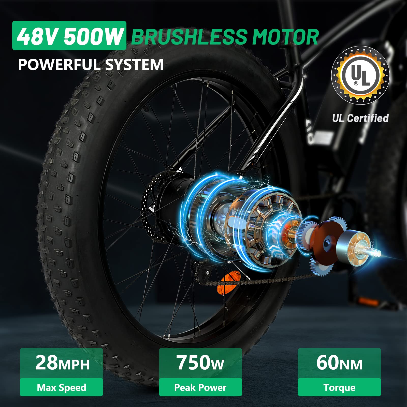 【Sports&Outdoors】Electric Bike for Adults, 26x4.0