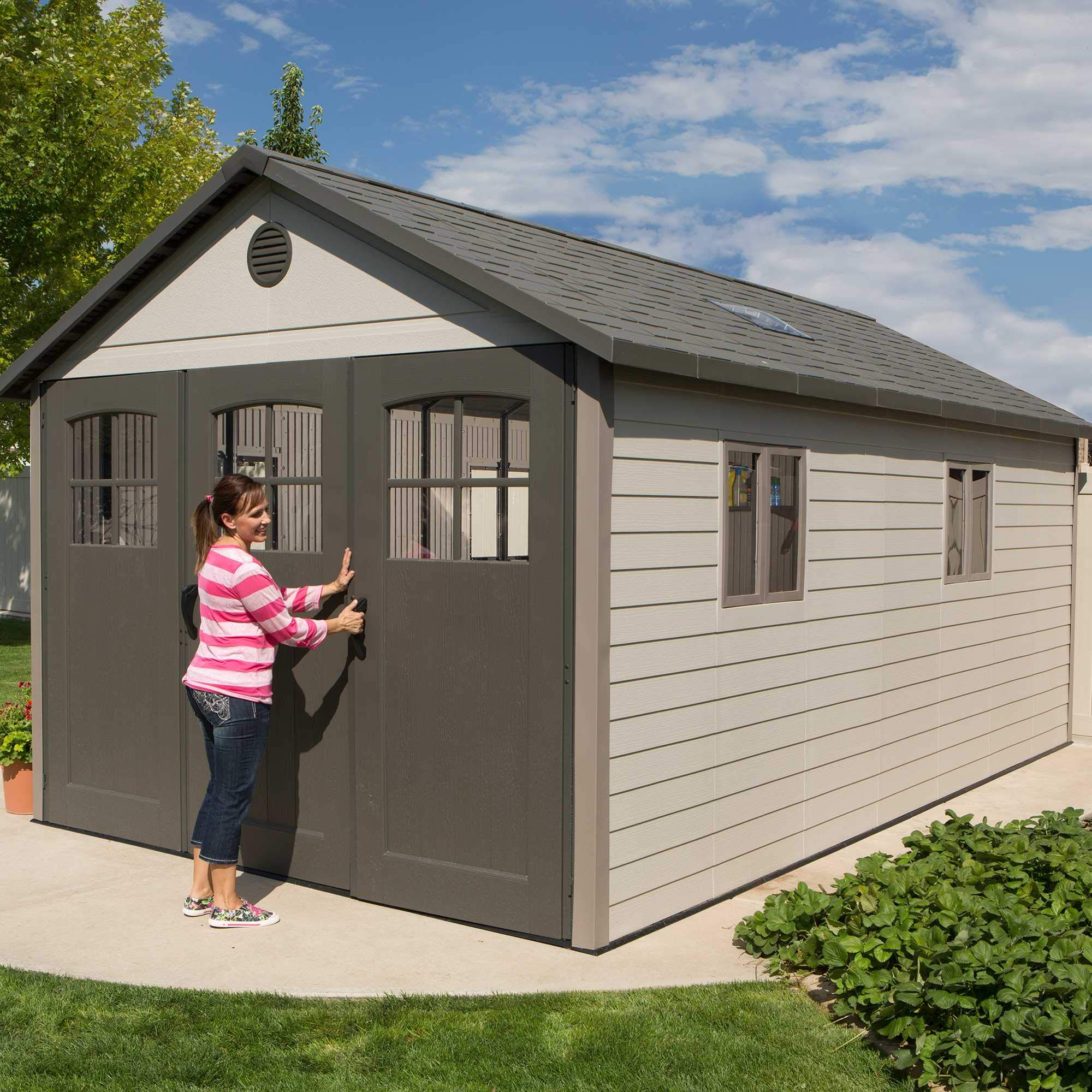 【Storage Shed】11x18.5 Ft. Outdoor Storage Shed, Desert Sand