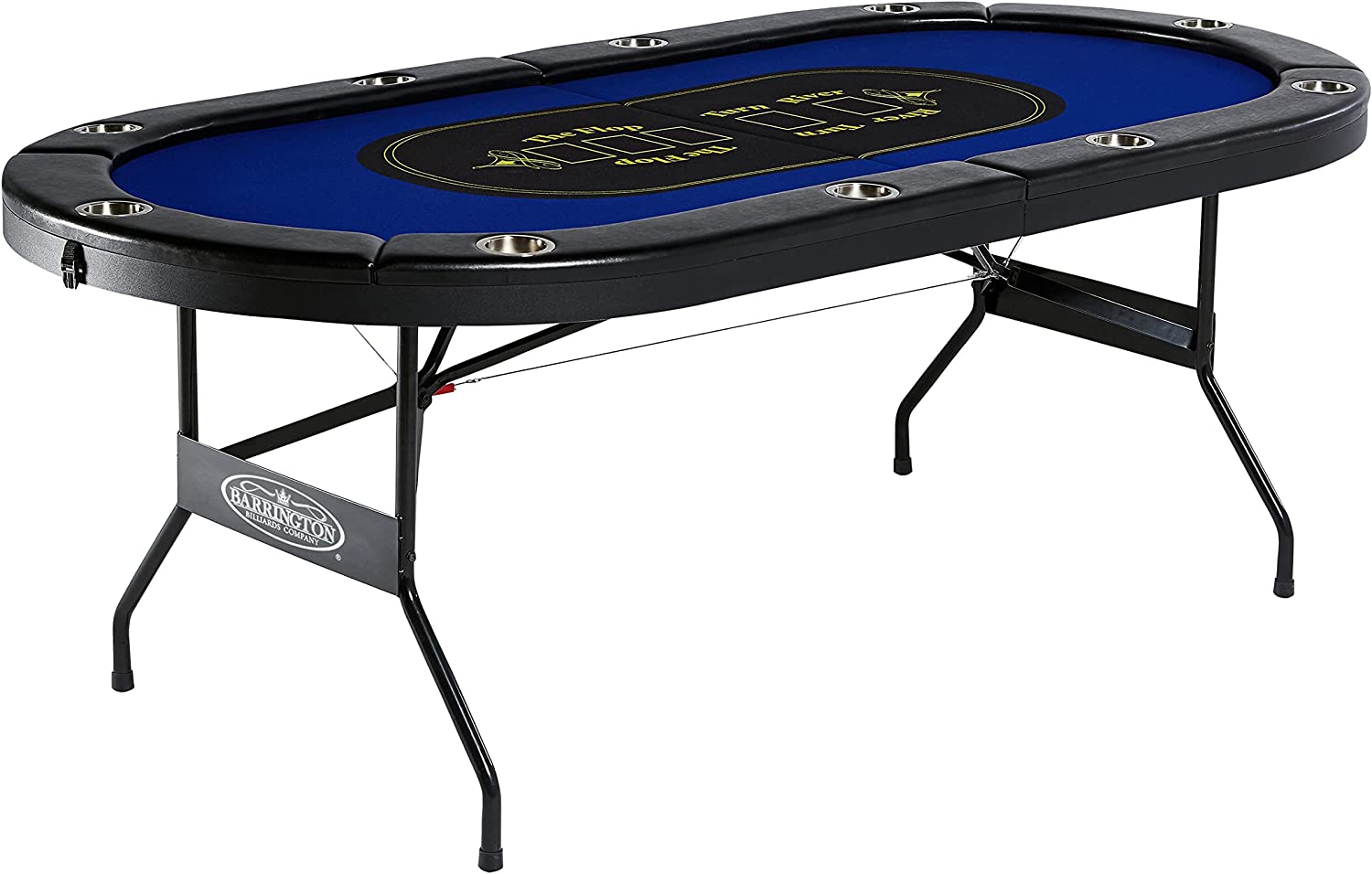 Barrington Collection 10 Player Poker Table with Padded Rails and Cup Holders – Multiple Styles