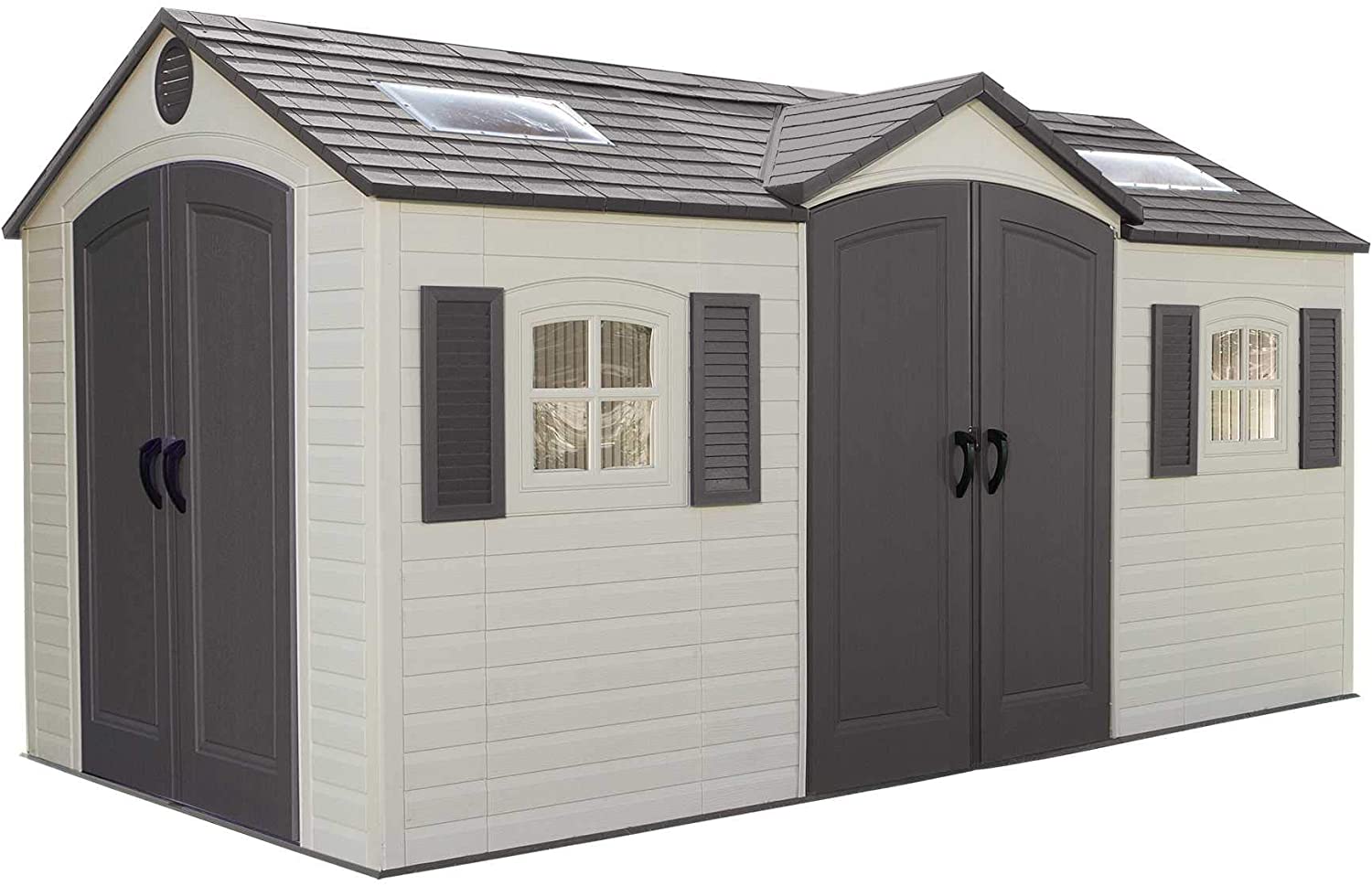 【Storage Shed】【BS】Outdoor Storage Dual Entry Shed, 15 x 8 ft, Desert Sand