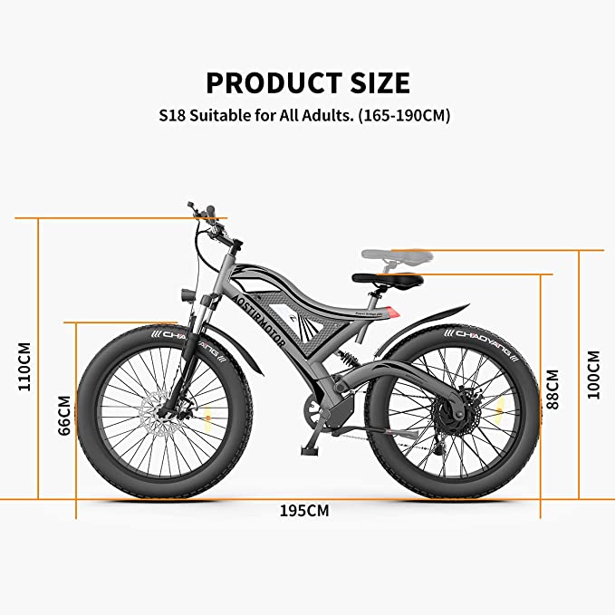aostirmotor 750W Electric Bike for Adults 26