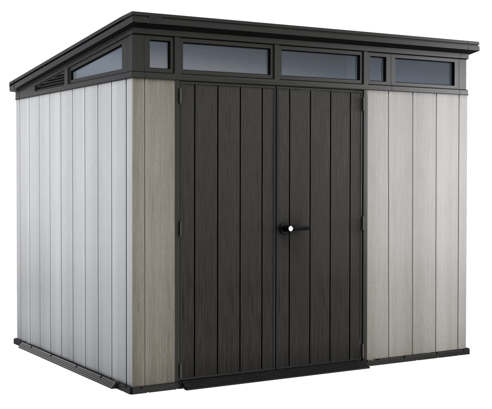 【Storage Shed】【BS】9x7 Foot Large Outdoor Shed with Floor with Modern Design for Patio Furniture, Tools