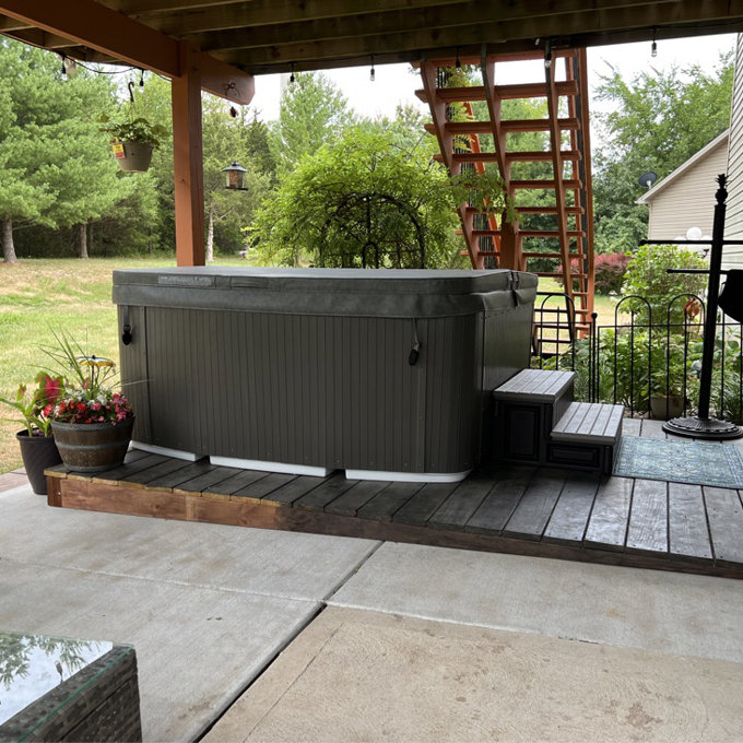 【Sports&Outdoors】Lifesmart Spas Leganza 6 - Person 90 - Jet Rectangular Hot Tub with Ozonator