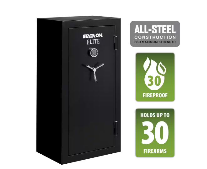 Elite 30-Gun Fireproof Safe with Electronic Lock Gun Safe, Black
