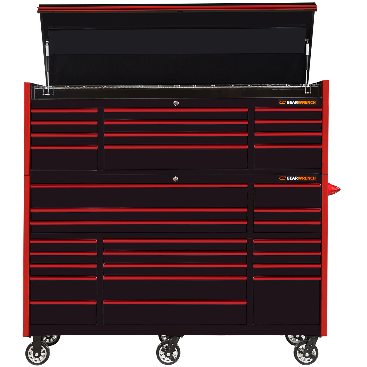 n- used toolboxGEARWRENCH GW Series 72 20 Drawer 25 Deep Roller Cabinet & 72 12-Drawer Top Chestn-