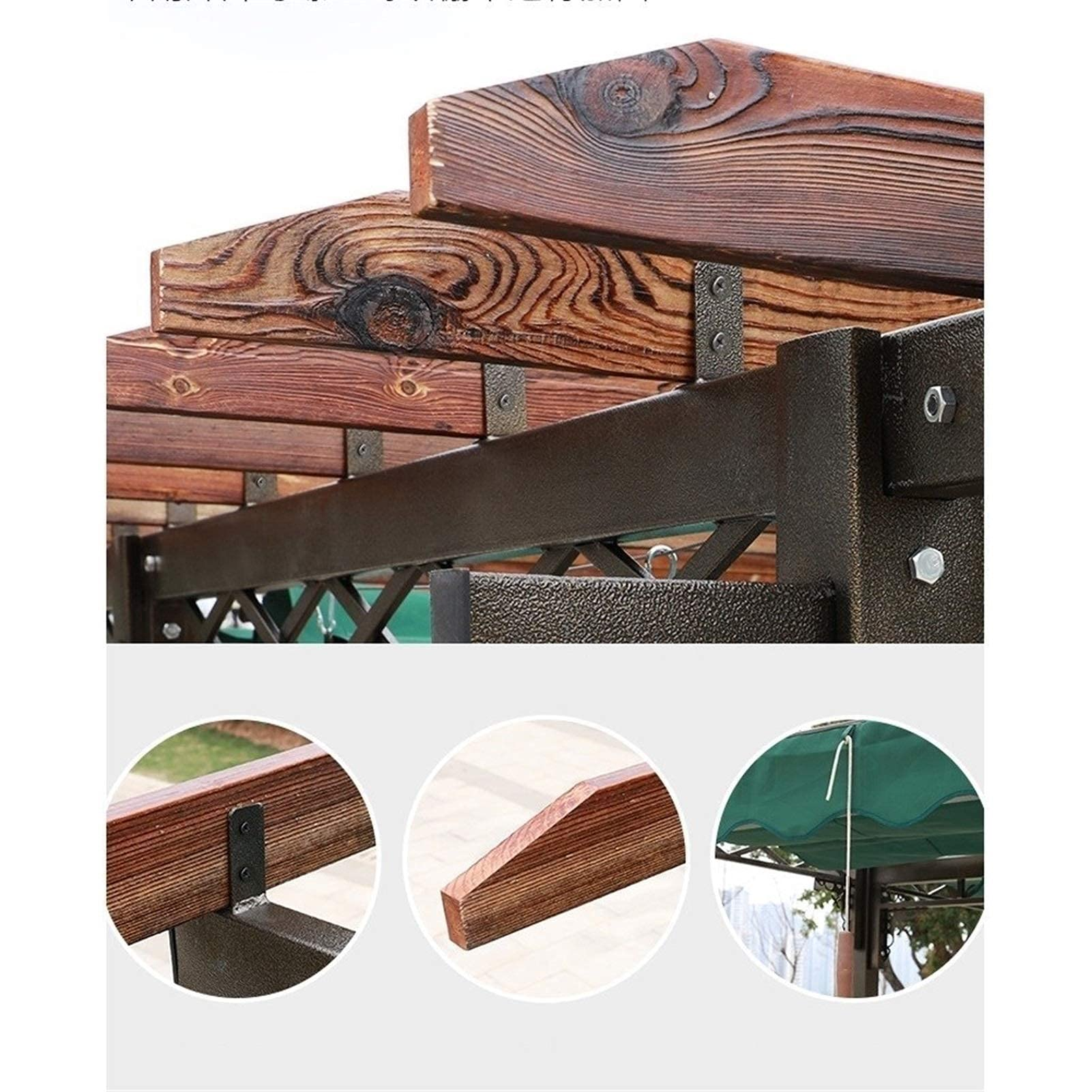 【Gazebo】Outdoor Gazebo Swing Grape Rack Anti-Corrosion Wood Aluminum Alloy