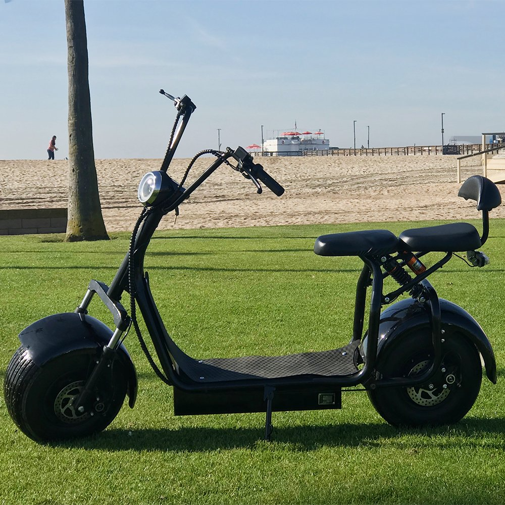 【Sports&Outdoors】Electric 60V 1000W Fat Tire Scooters, Adult Citycoco with 2 Seat Power Scooter