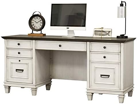 Martin Furniture Double Pedestal Desk, White