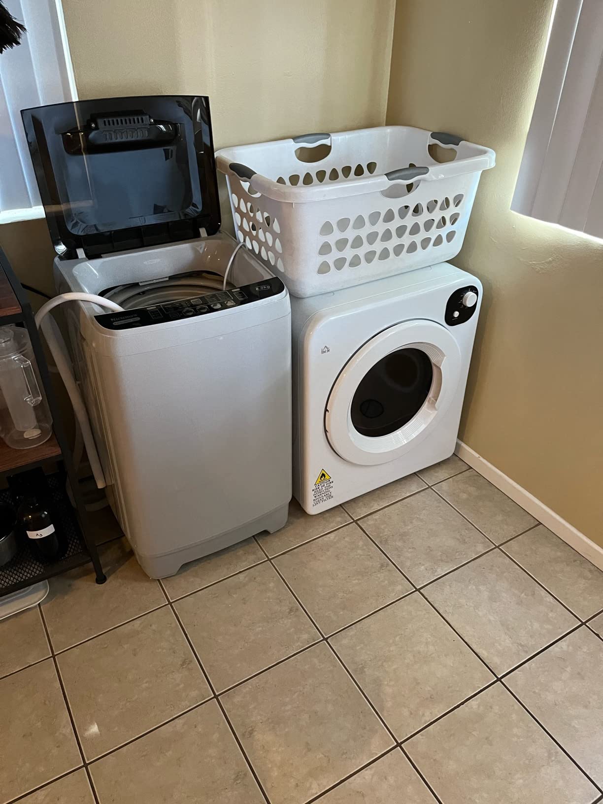 【Appliances】Portable Washer Nictemaw 17.8Lbs Capacity Full-Automatic Washer Machine 1.9 Cu.ft