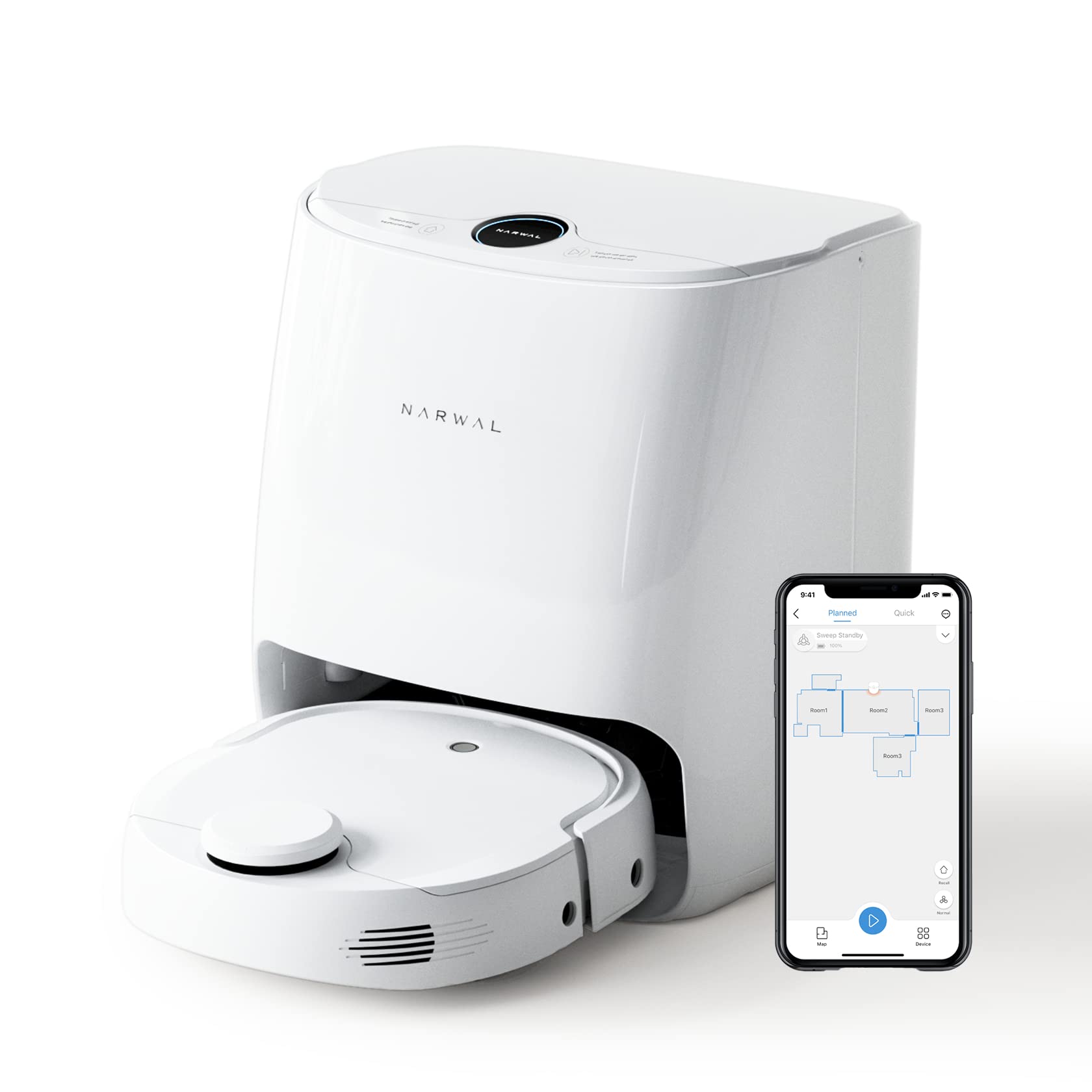 【Appliances】Robot Vacuum & Mop Combo with Mop Self-Cleaning, Hard Floor Cleaner Machine Station