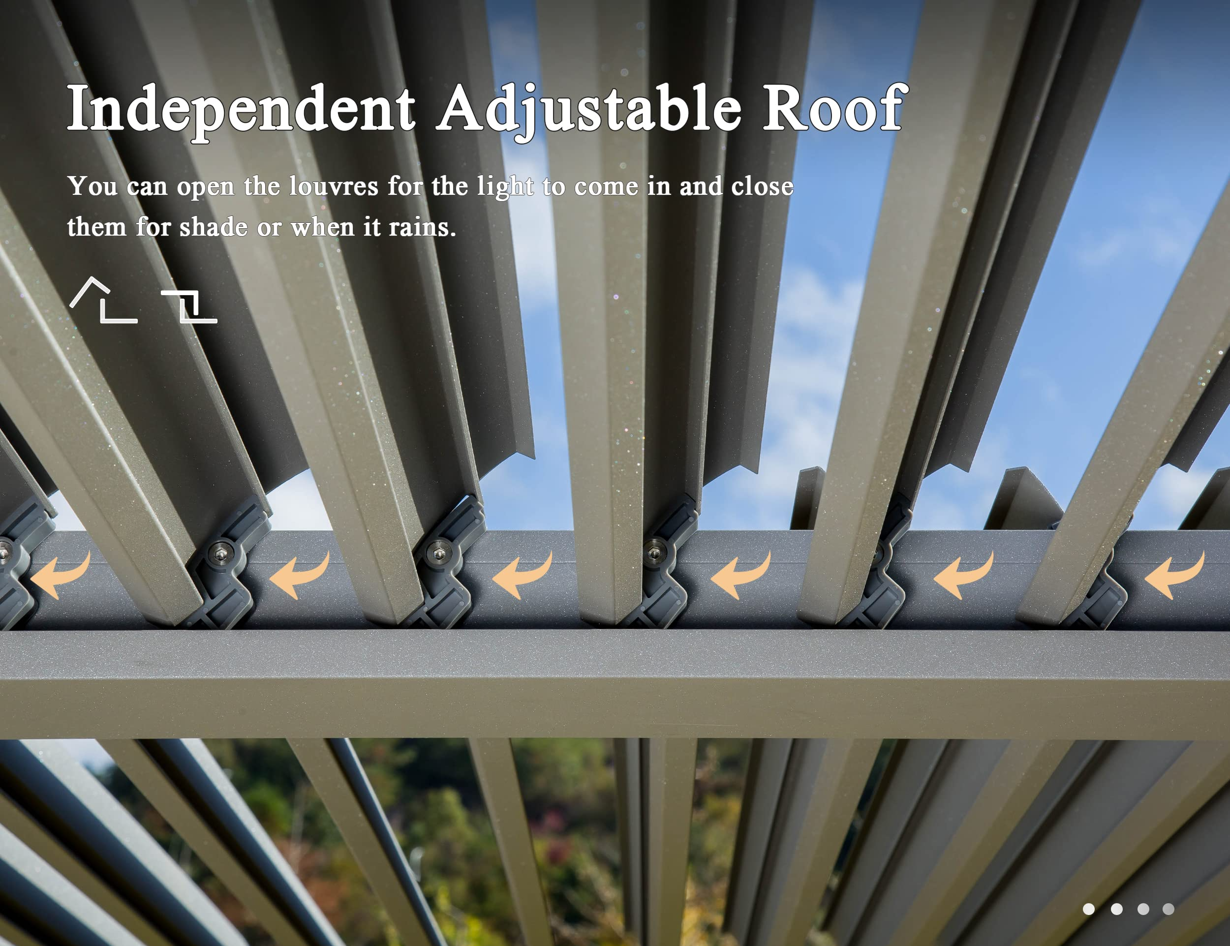 【Home&Garden】12'x16' with Adjustable Aluminum Roof, Grill Gazebo for Patios, Aluminum Frame