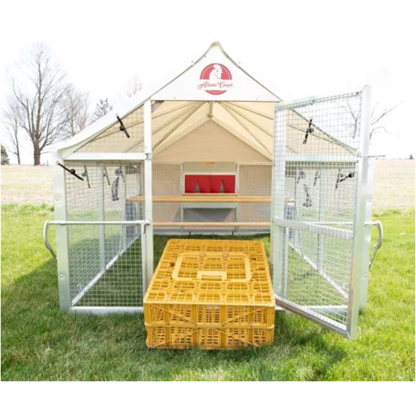 【Pet】Chicken Coop, 3mx4mLarge Metal Walk-in Poultry Cage Kennel with Waterproof Cover