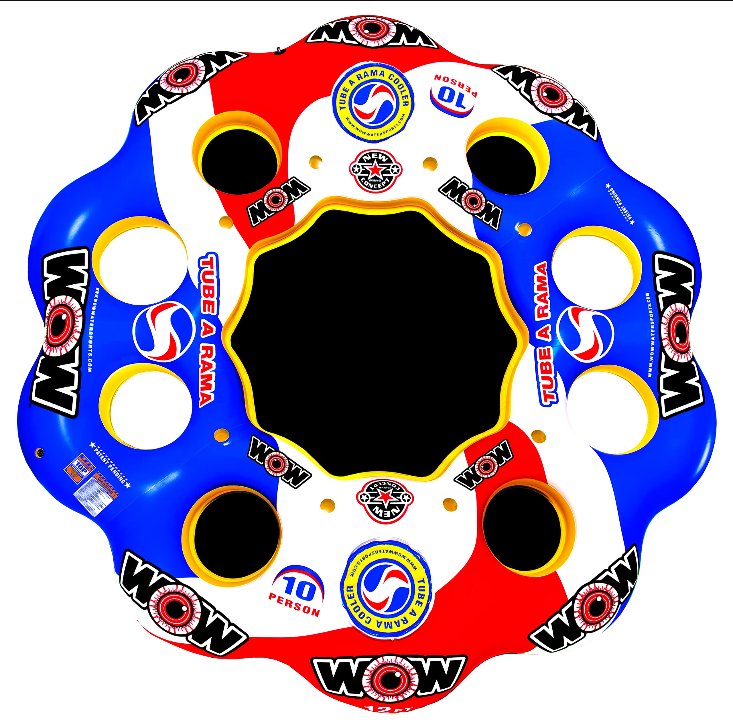 【Sports&Outdoors】World of Watersports Tube A Rama Floating Island 10 Person Inflatable Floating Island