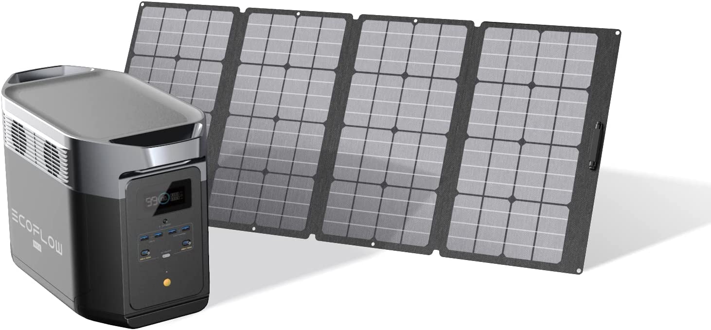 EF ECOFLOW Solar Generator DELTA Max (2000) 2016Wh, 220W solar panel, portable power station for home backup outdoor camping RV emergency