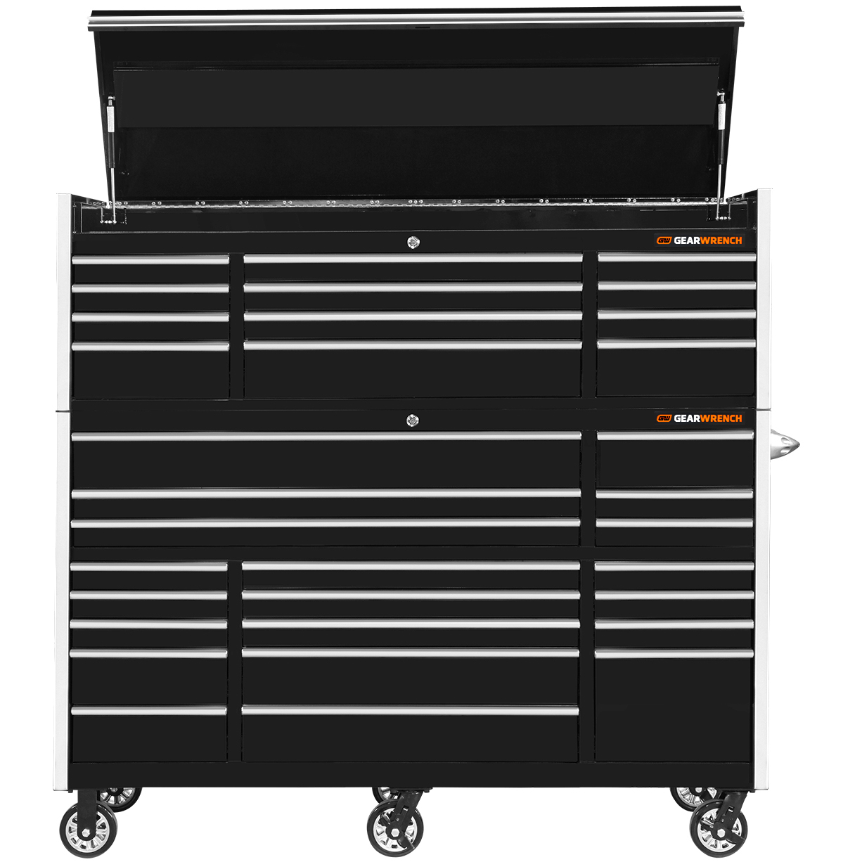 n- used toolboxGEARWRENCH GW Series 72 20 Drawer 25 Deep Roller Cabinet & 72 12-Drawer Top Chestn-