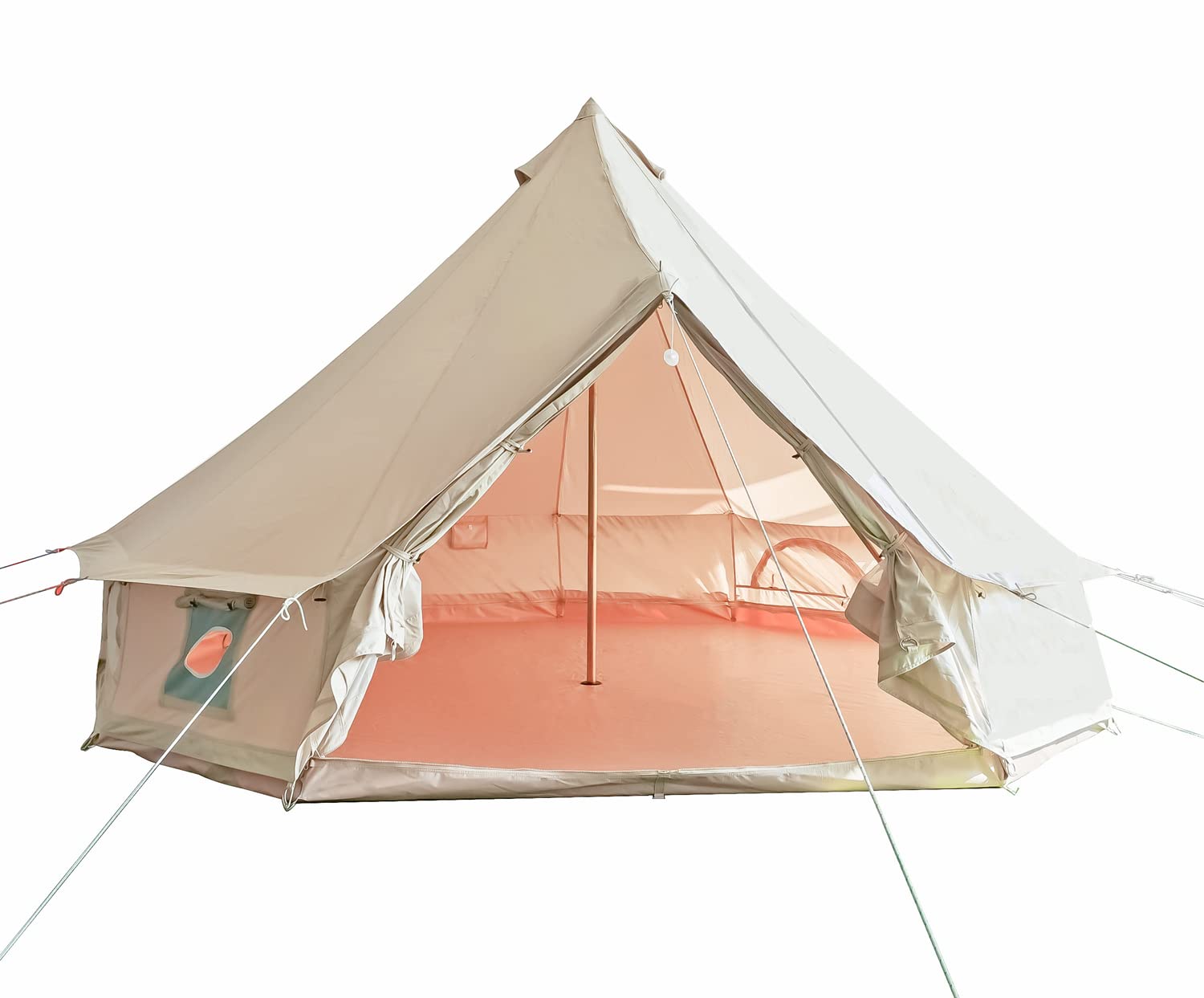 【Sports&Outdoors】Waterproof Cotton Canvas Yurt for Family Glamping, Durable Bell Tent for 2/4/6 Person