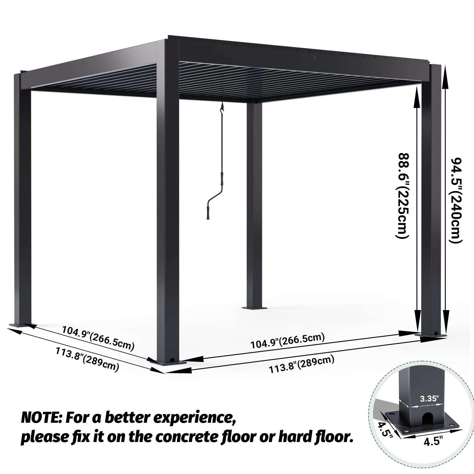 【Home&Garden】10'x10' NO Corrosion Louvered Pergola, High Strength Gazebo for Yard