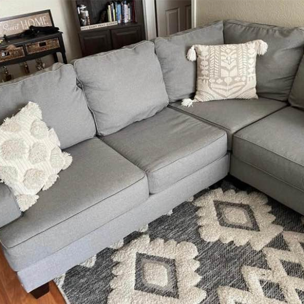 Modern Large Set L-shaped microfibre sofa with double-sided lounge Ottoman for living room furniture