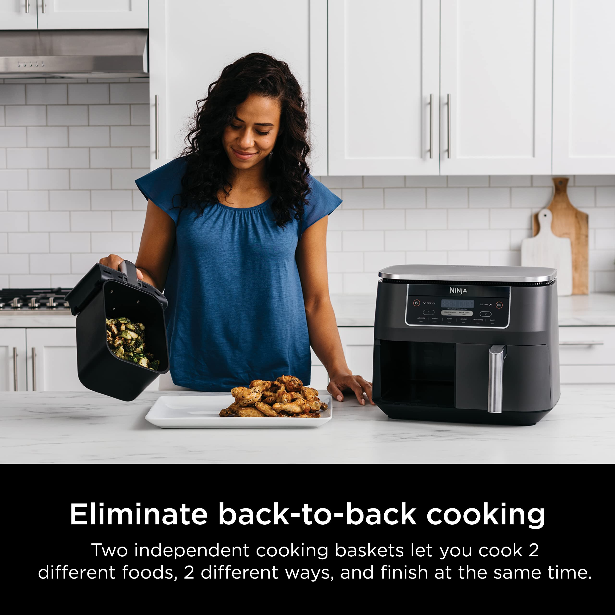 【Electronics】【BS】Ninja DZ201 Foodi 8 Quart 6-in-1 DualZone 2-Basket Air Fryer with 2 Independent Frying Baskets